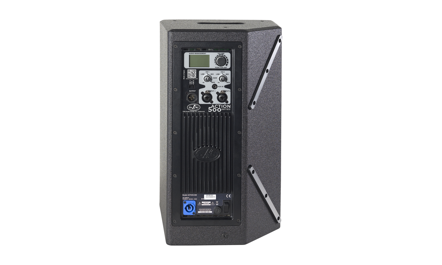 Das ACTION-508A Cassa attiva 8" a 2 vie 360 w, 122 db- 230/115 v - nera