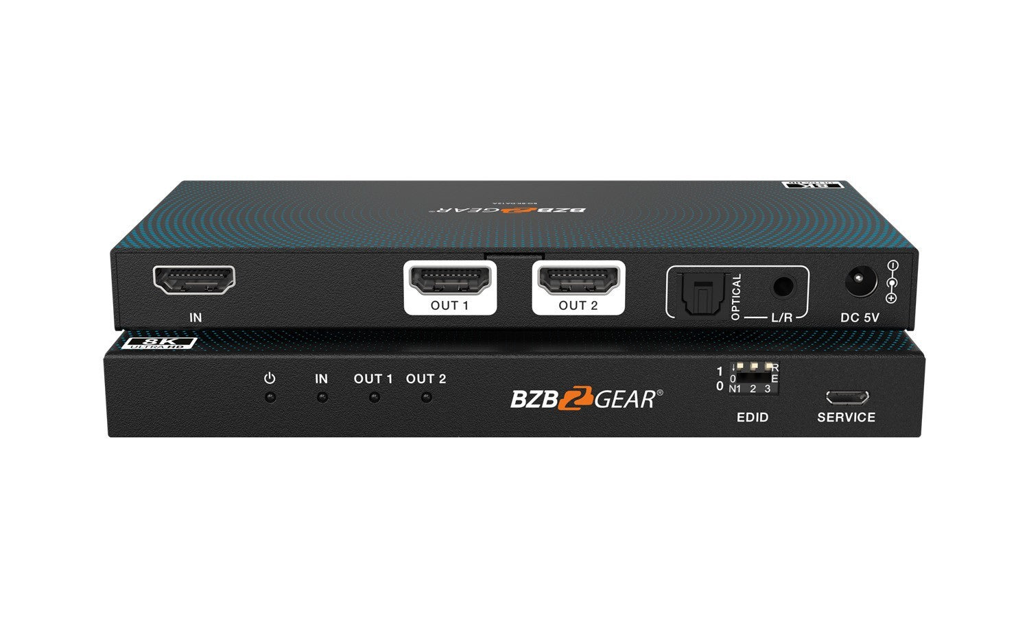 Bzbgear BG-8K-DA12A 1x2 8k hdmi splitter scaler hdr