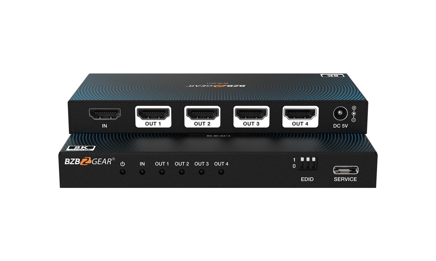 Bzbgear BG-8K-DA14 1x4 8k uhd hdmi 2.1 splitter con autodownscaling 8k60/4k120