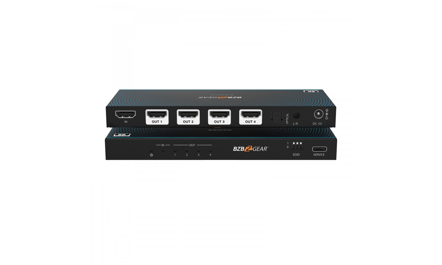 Bzbgear BG-8K-DA14A-G2 Splitter 1/4 hdmi 8k60/4k120auto downscale+audio de-embed