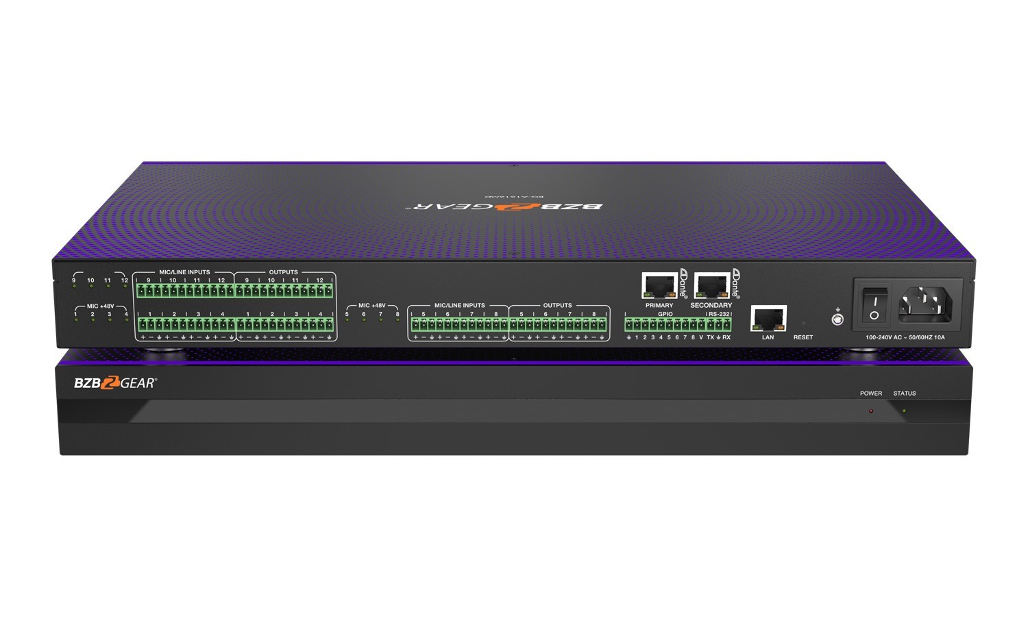 Bzbgear BG-A1616MD 16x16 audio dsp con 4 dante in/out4 dante in out