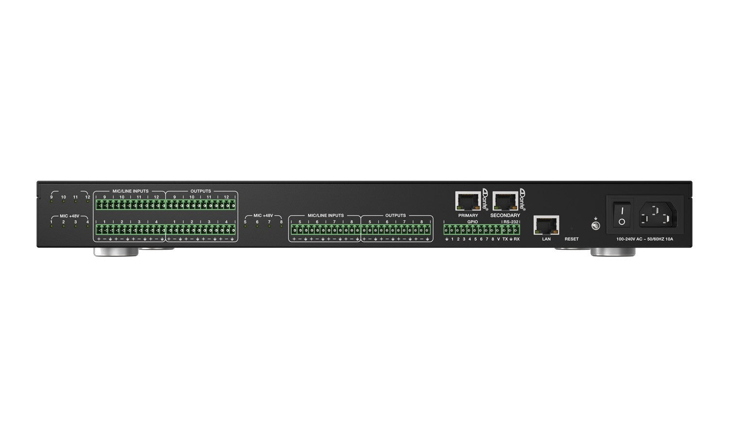 Bzbgear BG-A1616MD 16x16 audio dsp con 4 dante in/out4 dante in out