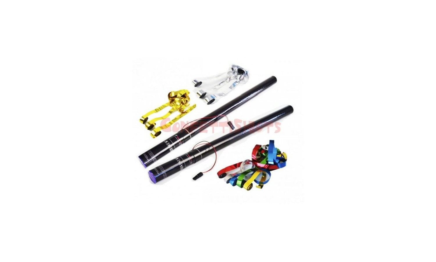 Oh-fx CE80/P/S10M-SI Cannone elettrico usa e getta da 80 cm con filanti in mylar silver