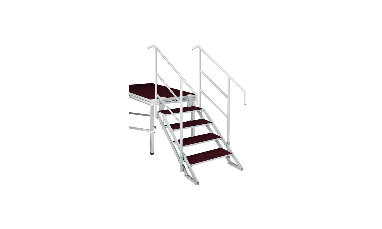 Guil ECP-04 Scala piegabile con 4 scalini con corrimano, altezza da 70 a 130cm