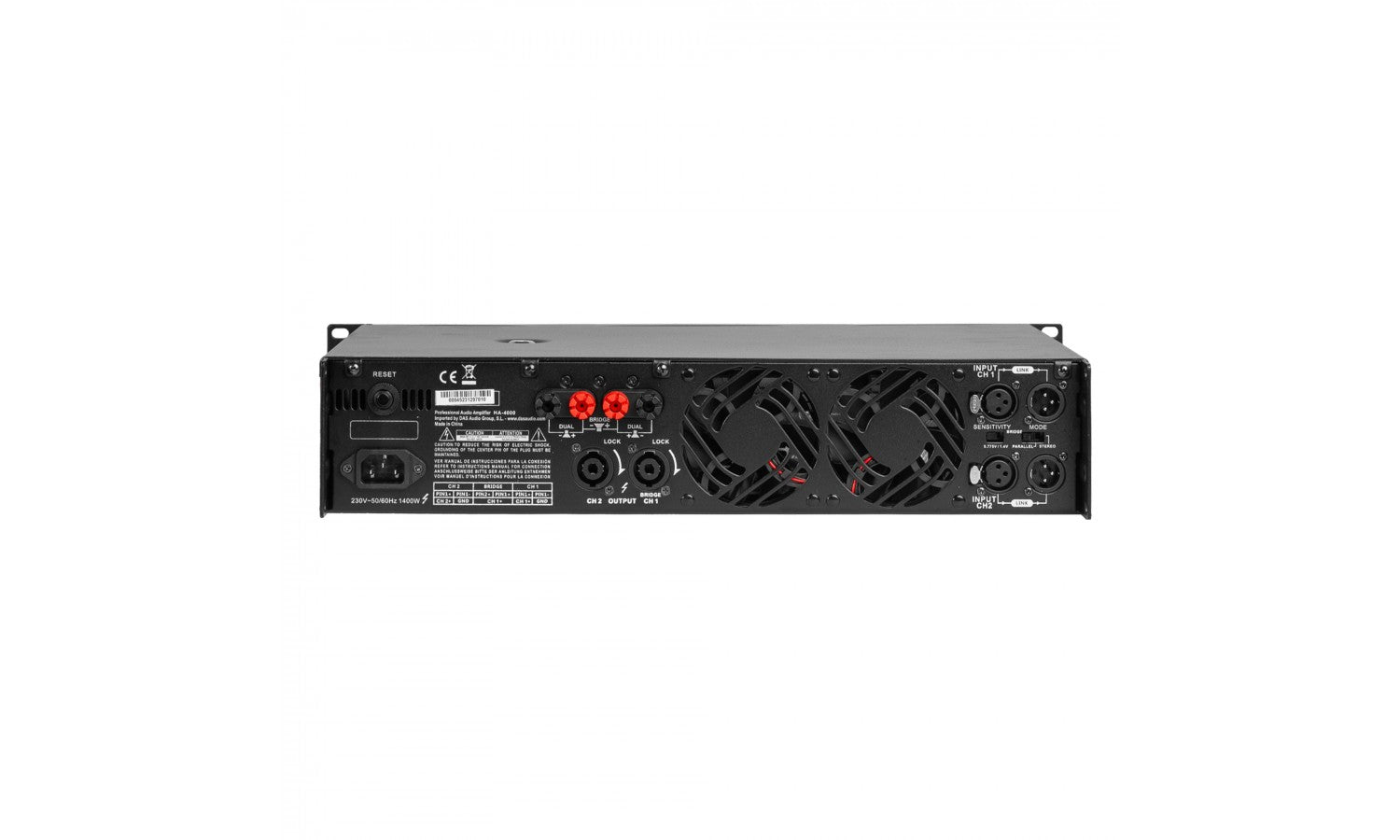 Das HA-4000 Amplificatore a 2 canali 2100w 4 ohm2u, 230 v