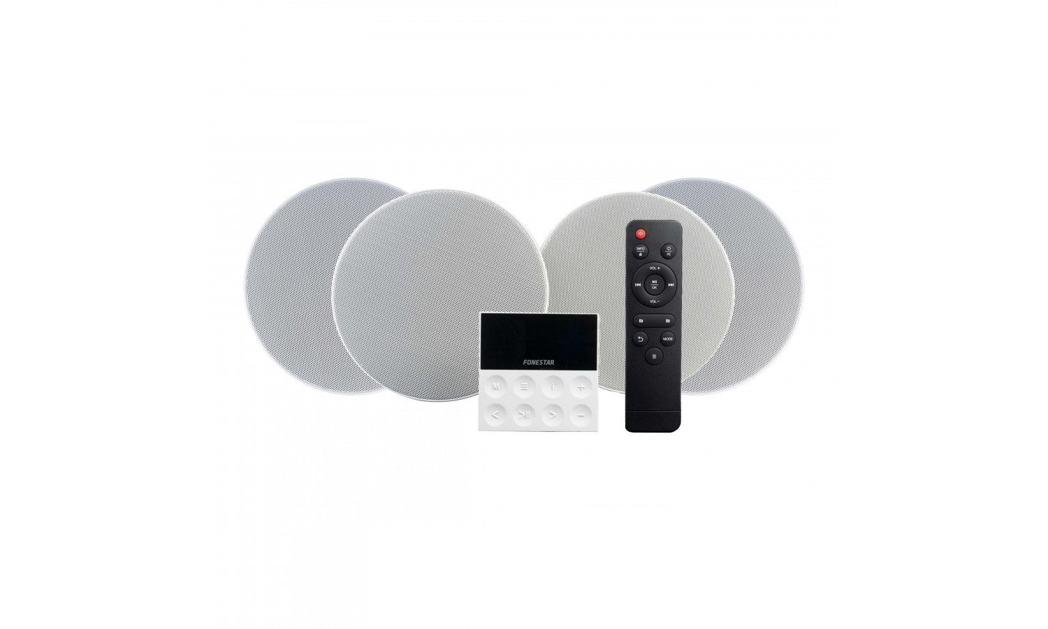 Fonestar KS-WALL-4 Sistema audio con 4 altoparlanti a soffitto da 6" e amplificatore