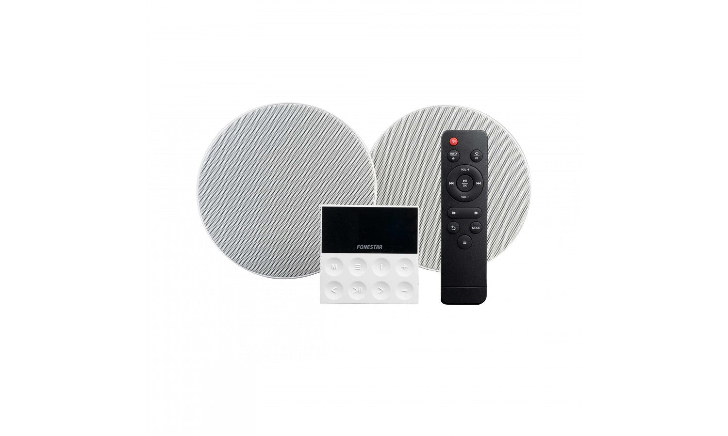 Fonestar KS-WALL Sistema audio con 2 altoparlanti a soffitto da 6" e amplificatore