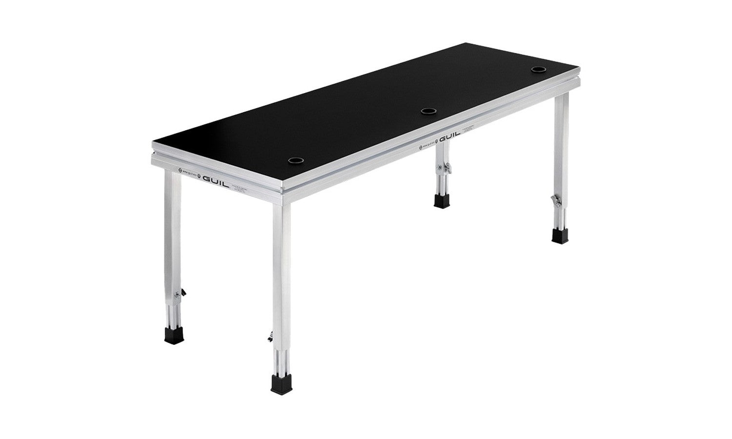 Guil MDJ-2 Tavolo dj-consolle 2000 x 650 mm con passacavi, in alluminio