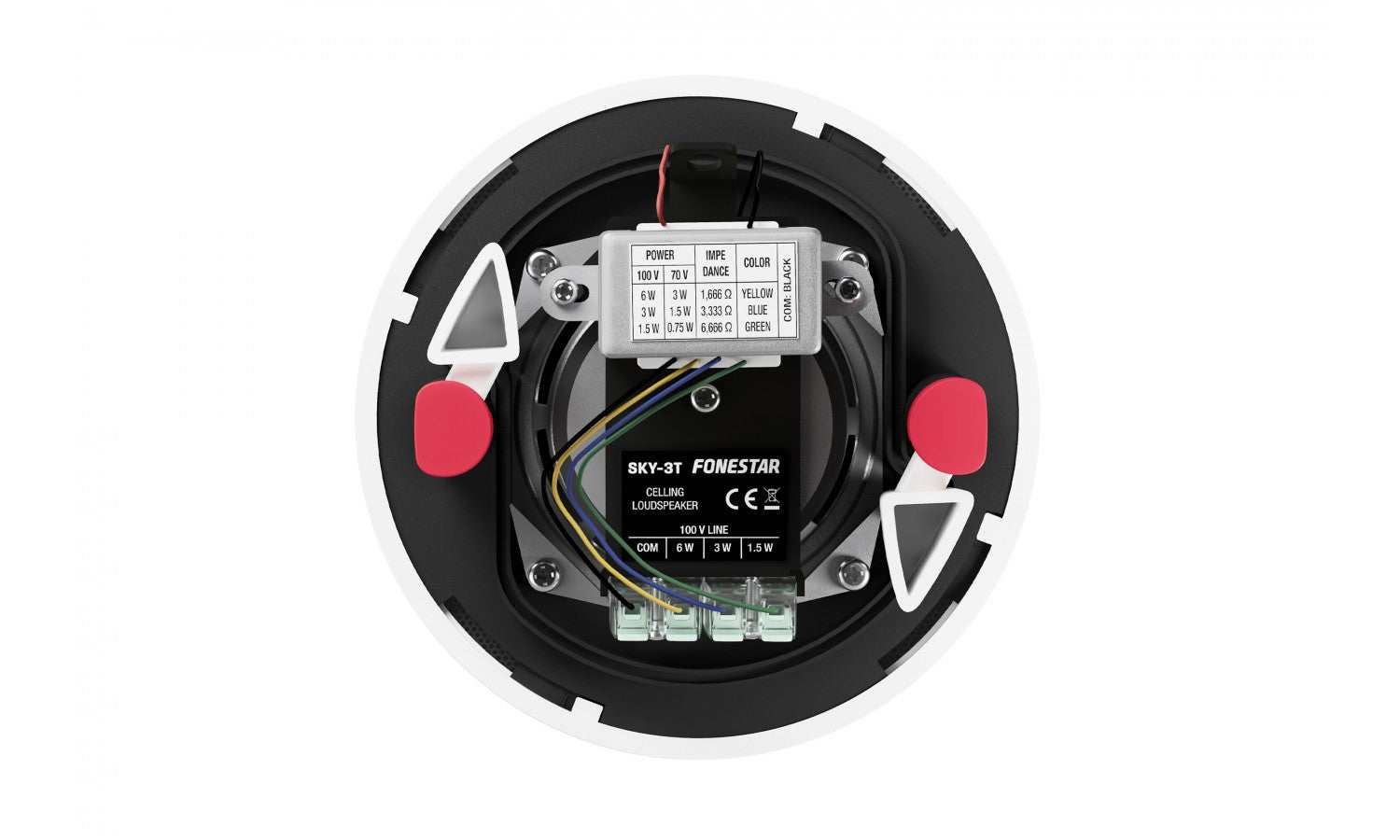 Fonestar SKY-3T Diffusore da soffitto 3" trasformatore100v 6/3/1,5w rms 86db ip44