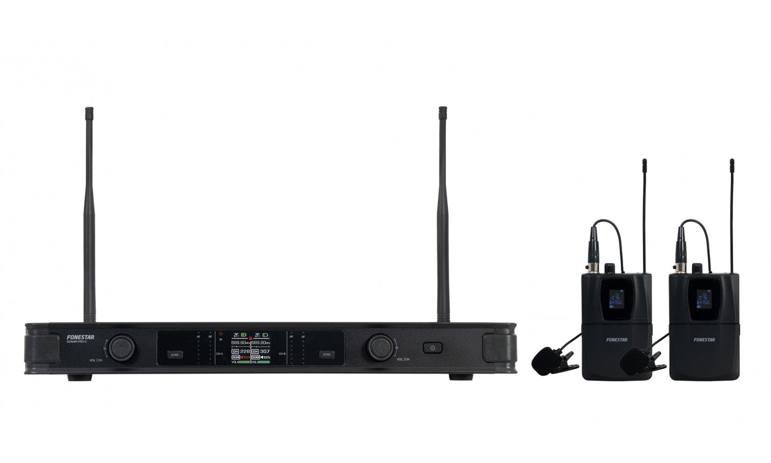 Fonestar SONAIR-PRO-2P Sistema microfonico wireless uhf condoppio microfono da cintura