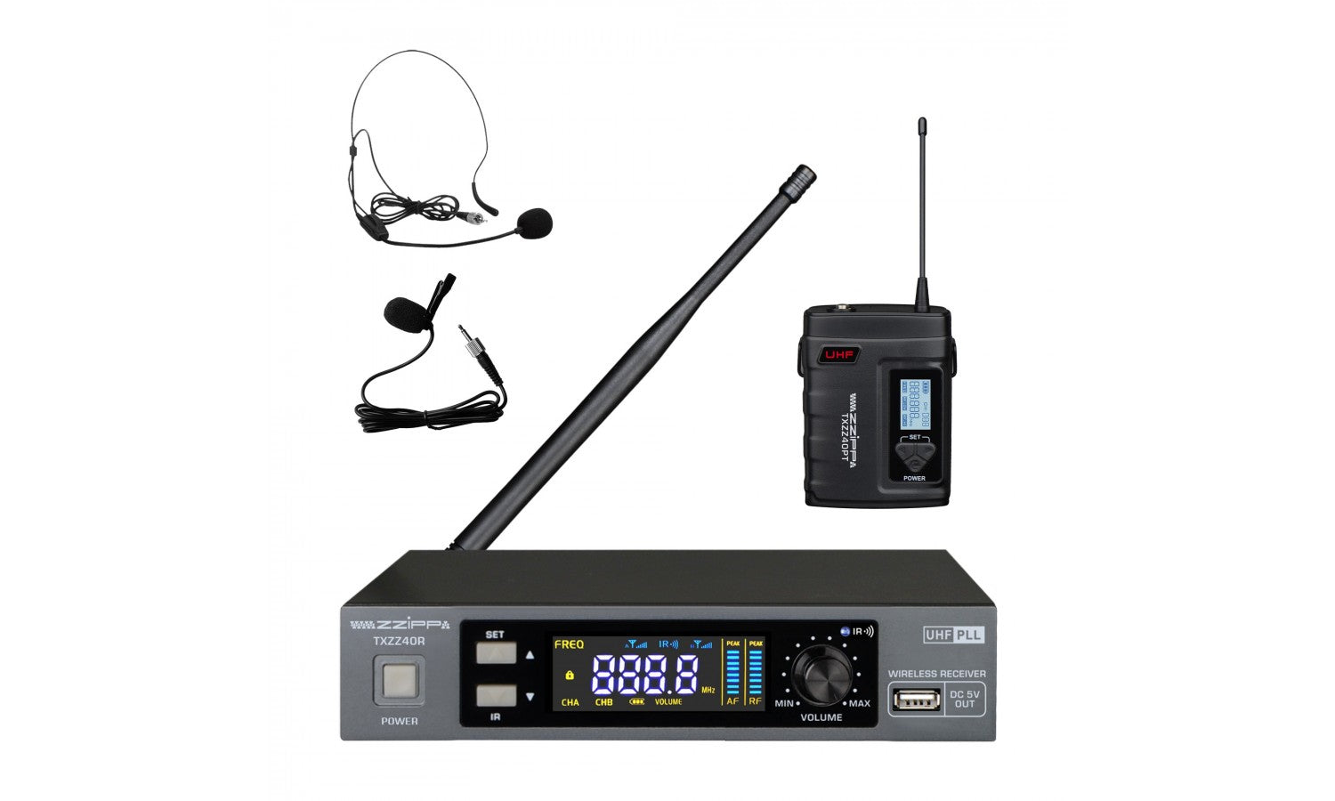 Zzipp TXZZ401 Set radiomicrofono uhf contrasmettitore bodypack