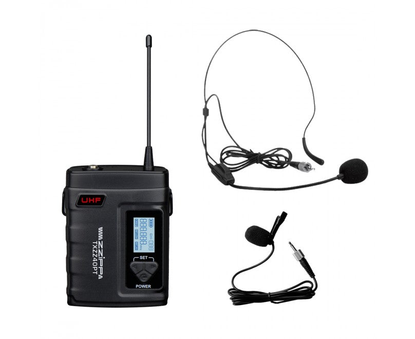 Zzipp TXZZ414 Set radiomicrofono uhf doppio contx palmare e bodypack