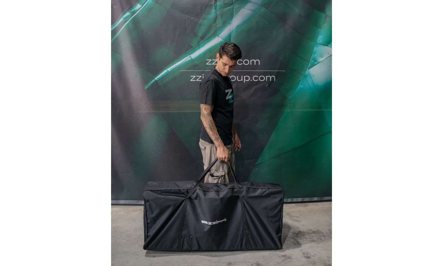 Zzipp ZZDJTAB100 Tavolo "consolle" trasportabile e ripiegabile, ripiano da 1m,con borsa