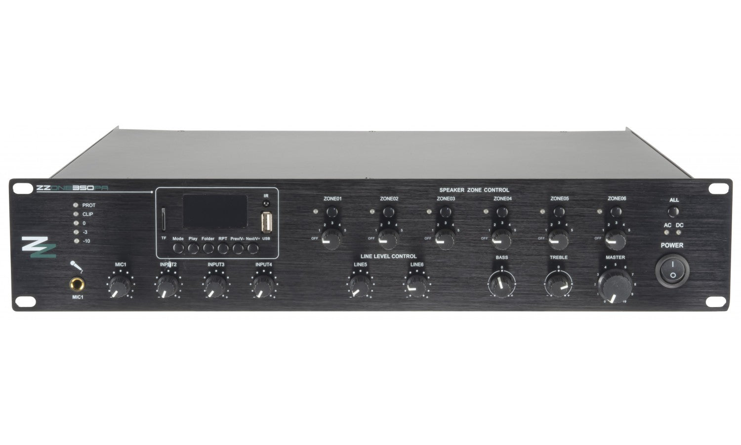 Zzone ZZONE350PA Amplificatore mixer lettore usb/bt/fm da350w a 6 zone