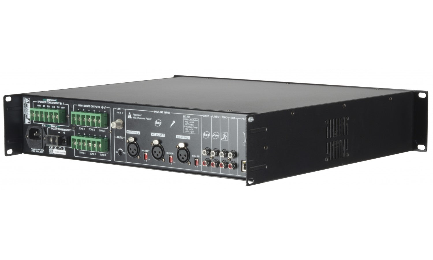 Zzone ZZONE350PA Amplificatore mixer lettore usb/bt/fm da350w a 6 zone