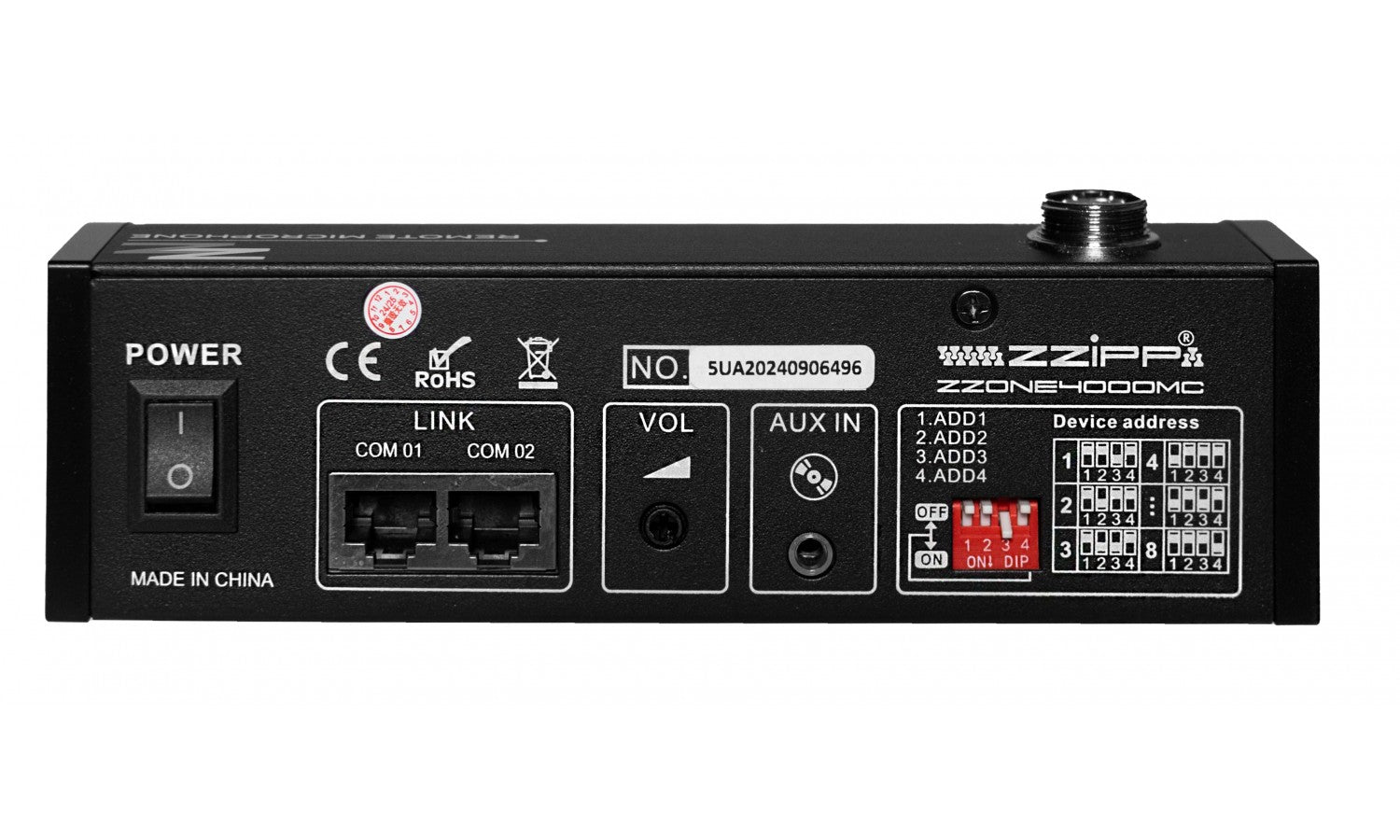 Zzone ZZONE4000MC Microfono paging per zzone4xxpa a 4 zone